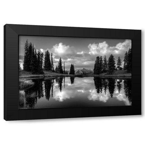 Paradise Reflection Black Modern Wood Framed Art Print by Leacock, J.C.