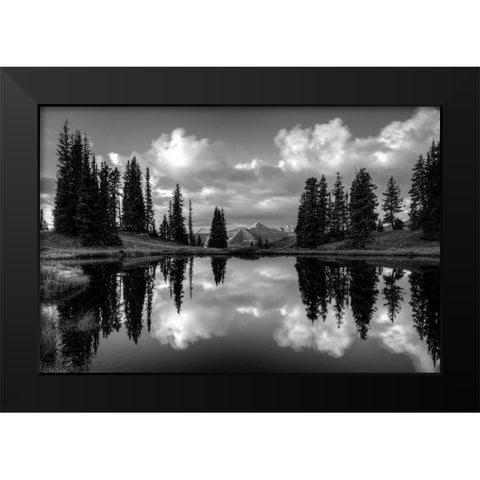 Paradise Reflection Black Modern Wood Framed Art Print by Leacock, J.C.