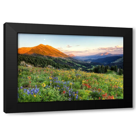 Wildfire Moonrise Black Modern Wood Framed Art Print with Double Matting by Leacock, J.C.