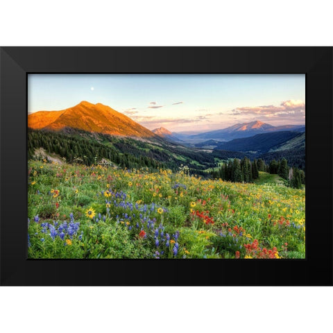 Wildfire Moonrise Black Modern Wood Framed Art Print by Leacock, J.C.