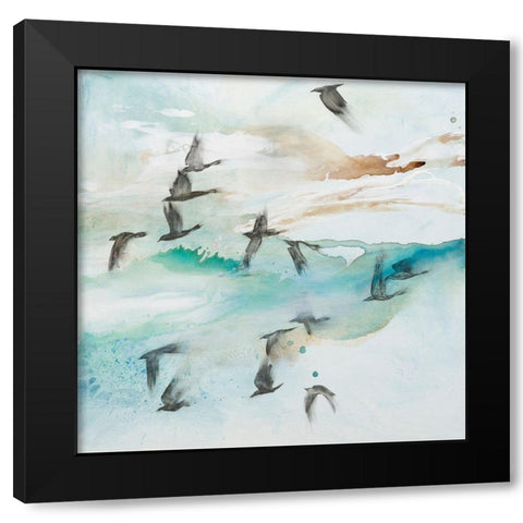 Above and Beyond Black Modern Wood Framed Art Print by Leaver, Tara