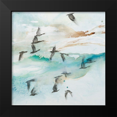 Above and Beyond Black Modern Wood Framed Art Print by Leaver, Tara