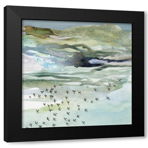 Songlines Black Modern Wood Framed Art Print by Leaver, Tara