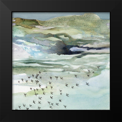 Songlines Black Modern Wood Framed Art Print by Leaver, Tara