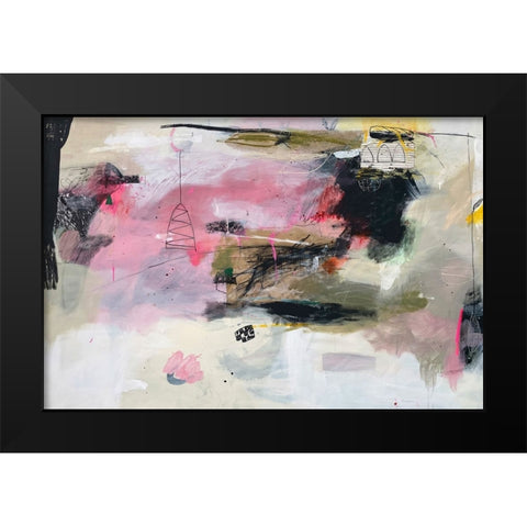 Erasing The Story Black Modern Wood Framed Art Print by Lauzon, Danielle