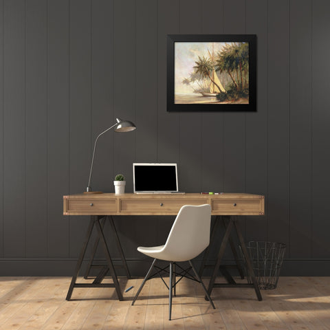 Leaving Out Black Modern Wood Framed Art Print by Malarz