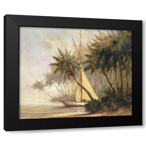 Leaving Out Black Modern Wood Framed Art Print by Malarz