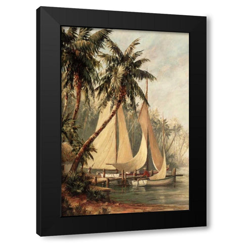 Rum Cay Black Modern Wood Framed Art Print with Double Matting by Malarz