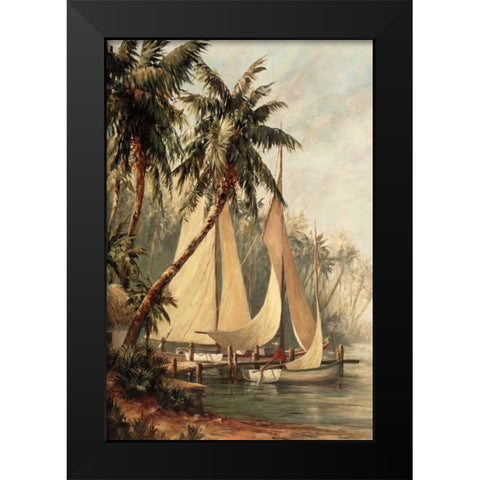 Rum Cay Black Modern Wood Framed Art Print by Malarz