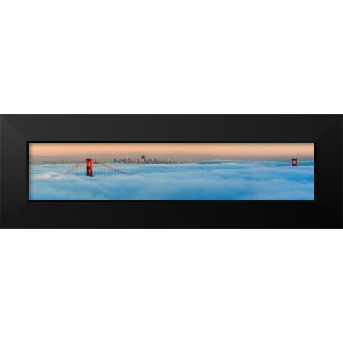 Foggy City Black Modern Wood Framed Art Print by Murray, Jeffrey