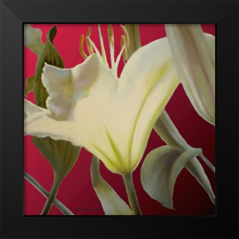 Lily Red Black Modern Wood Framed Art Print by McLaughlin, Jan