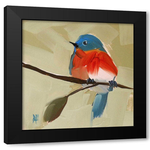 Bluebird No. 21 Black Modern Wood Framed Art Print with Double Matting by Moulton, Angela