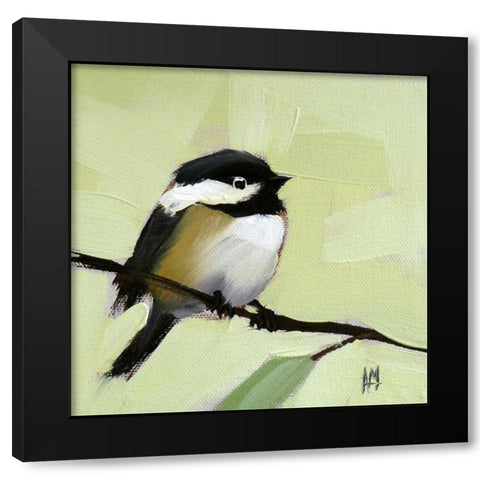 Chickadee No. 143 Black Modern Wood Framed Art Print with Double Matting by Moulton, Angela
