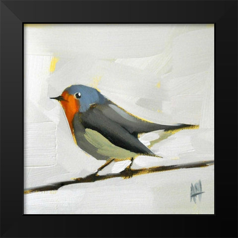 Robin on Wire Black Modern Wood Framed Art Print by Moulton, Angela