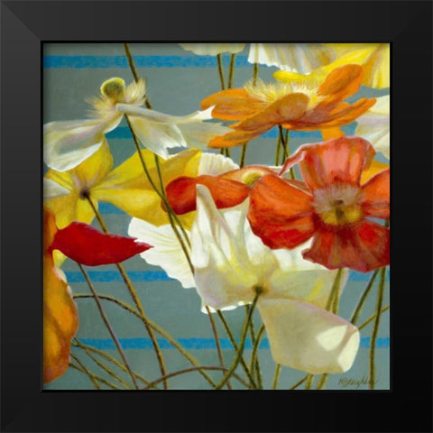 Stripes and Solids Black Modern Wood Framed Art Print by McLaughlin, Jan