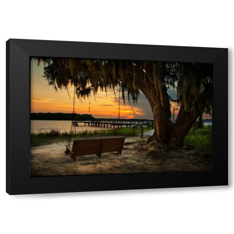 Savannah Sunset Black Modern Wood Framed Art Print with Double Matting by Mikaels, Natalie