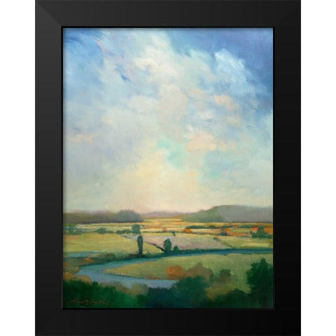 First Turn Black Modern Wood Framed Art Print by McCarthy, William