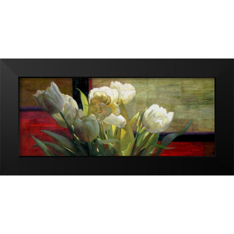 Tulips with Red Black Modern Wood Framed Art Print by McLaughlin, Jan