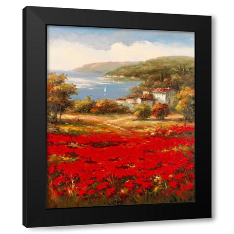 Poppy Harbor Black Modern Wood Framed Art Print with Double Matting by Marino