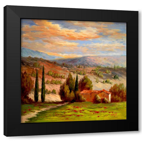 Rural Bliss Black Modern Wood Framed Art Print with Double Matting by Marino