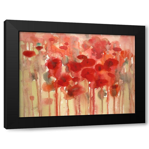 Happy Black Modern Wood Framed Art Print by Margulis, Karen