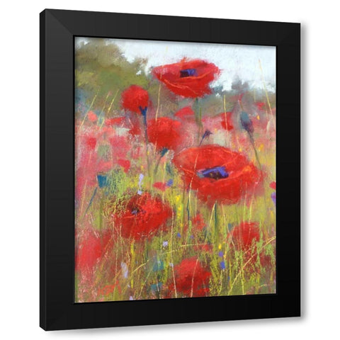 In the Poppy Field Black Modern Wood Framed Art Print by Margulis, Karen