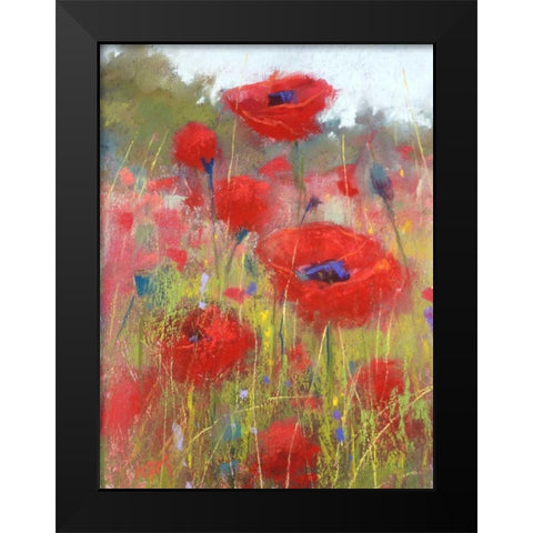 In the Poppy Field Black Modern Wood Framed Art Print by Margulis, Karen