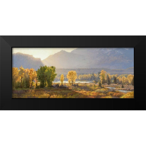 Evening Theatre Black Modern Wood Framed Art Print by Moore, Jay