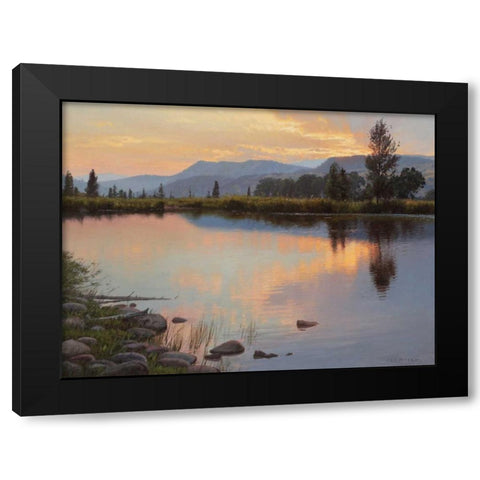 Tranquil Evening Black Modern Wood Framed Art Print by Moore, Jay