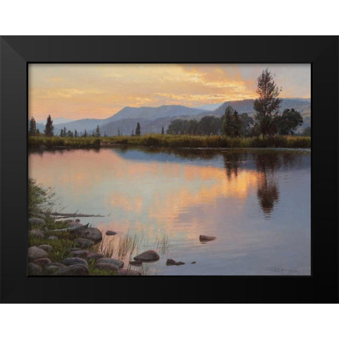 Tranquil Evening Black Modern Wood Framed Art Print by Moore, Jay