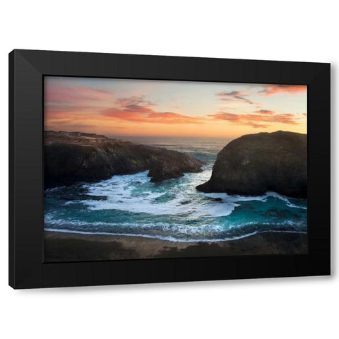 Coastal Glow Black Modern Wood Framed Art Print by Mikaels, Natalie