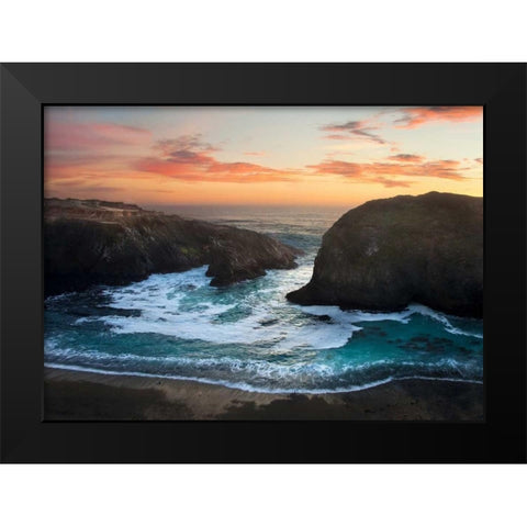 Coastal Glow Black Modern Wood Framed Art Print by Mikaels, Natalie