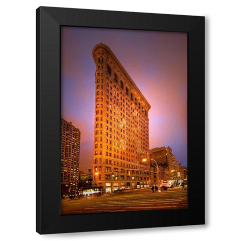 Dramatic Flatiron Black Modern Wood Framed Art Print with Double Matting by Mikaels, Natalie