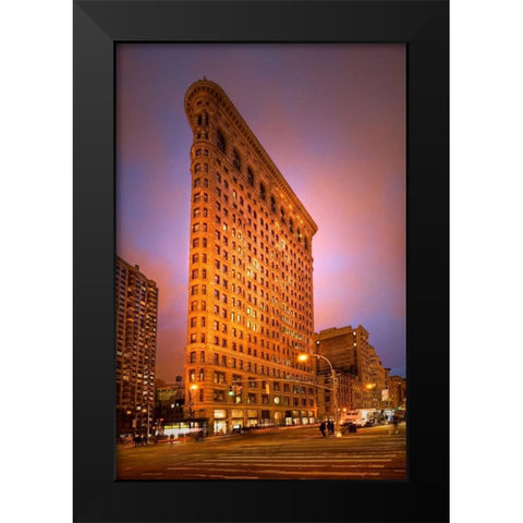 Dramatic Flatiron Black Modern Wood Framed Art Print by Mikaels, Natalie
