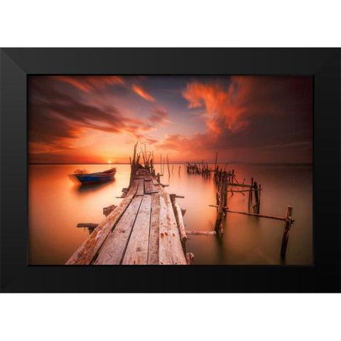 Red SunsetÃ‚Â at Carrasqueira, Alentejo Black Modern Wood Framed Art Print by Mumford, Andy