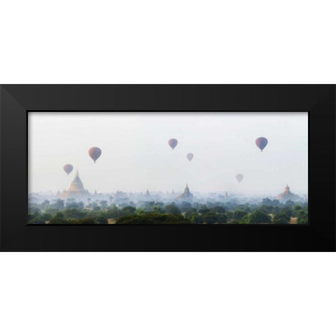 Sunrise at Bagan Black Modern Wood Framed Art Print by Mumford, Andy