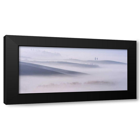 Dawn Mist in Val daâ‚¬â„¢Orcia, Tuscany Black Modern Wood Framed Art Print with Double Matting by Mumford, Andy