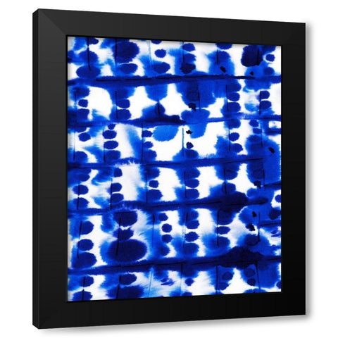 Parallel Electric Blue Black Modern Wood Framed Art Print by Maldonado, Jacqueline