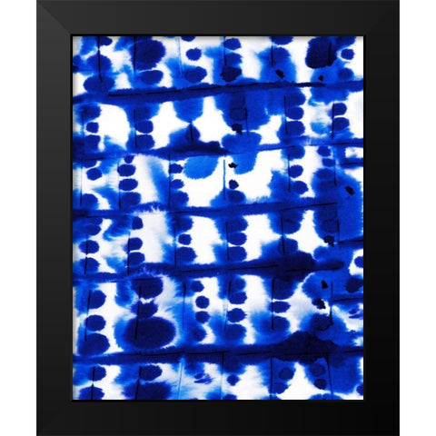 Parallel Electric Blue Black Modern Wood Framed Art Print by Maldonado, Jacqueline