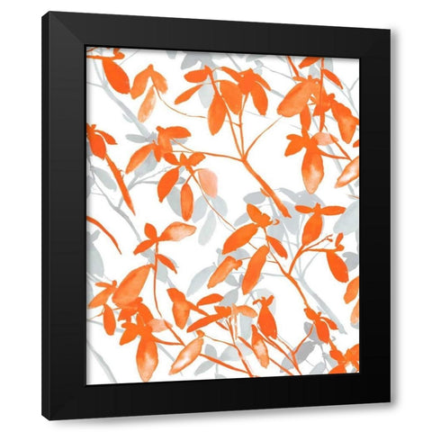 Premonition Orange Black Modern Wood Framed Art Print by Maldonado, Jacqueline
