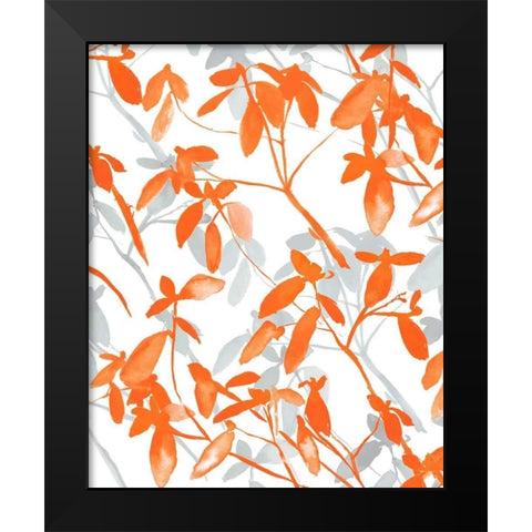 Premonition Orange Black Modern Wood Framed Art Print by Maldonado, Jacqueline