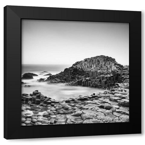 The Giantaâ‚¬â„¢s Causeway Black Modern Wood Framed Art Print with Double Matting by Morrissey, Margaret