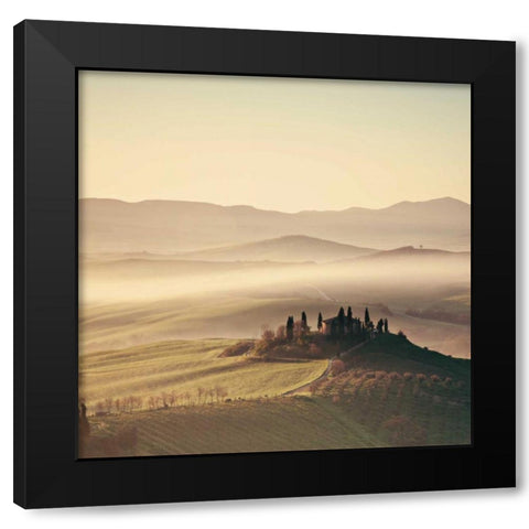 Tuscan Sunrise Black Modern Wood Framed Art Print with Double Matting by Morrissey, Margaret