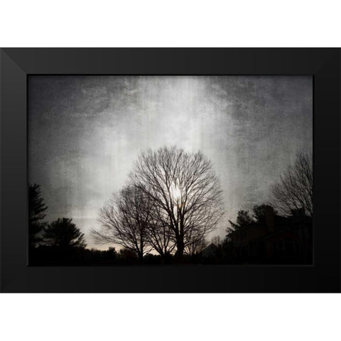 Great Falls Sunset Black Modern Wood Framed Art Print by Miamee, Golie
