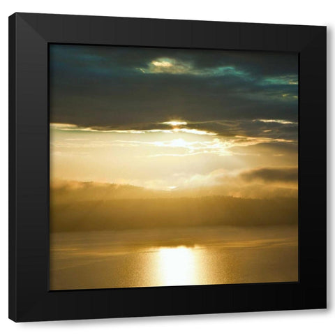 Orcas Sunset 1 Black Modern Wood Framed Art Print with Double Matting by Miamee, Golie
