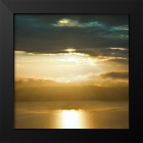 Orcas Sunset 1 Black Modern Wood Framed Art Print by Miamee, Golie