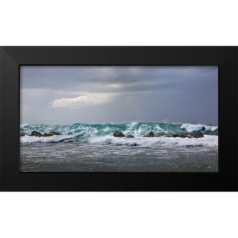 Storm in Dorado Black Modern Wood Framed Art Print by Miamee, Golie