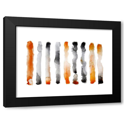 Orange and Black Black Modern Wood Framed Art Print with Double Matting by Muren, Nancy LaBerge