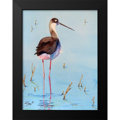 Black Neck Stilt III Black Modern Wood Framed Art Print by Muren, Nancy LaBerge
