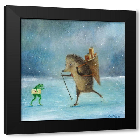 Julemanden Black Modern Wood Framed Art Print with Double Matting by McInnes, DD